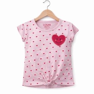 Pink Heart Short Sleeve Kids Tee